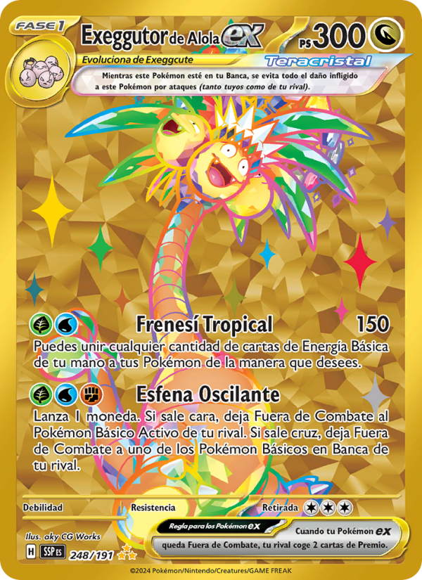 Exeggutor de Alola ex 248 — Surging Sparks (Spanish Pokémon TCG card)