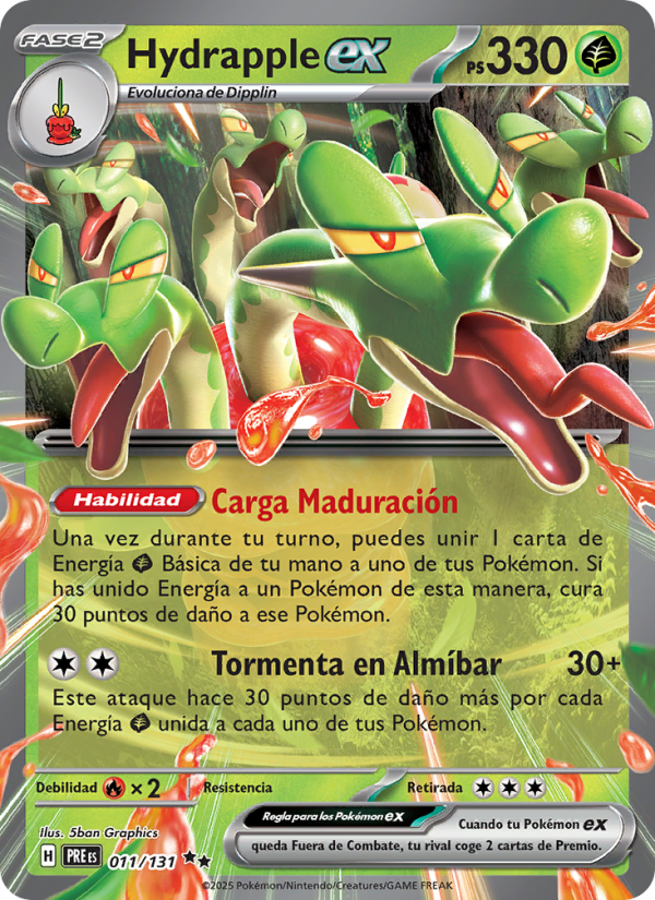 Hydrapple ex 011 — Prismatische Entwicklungen (Spanish Pokémon TCG card)