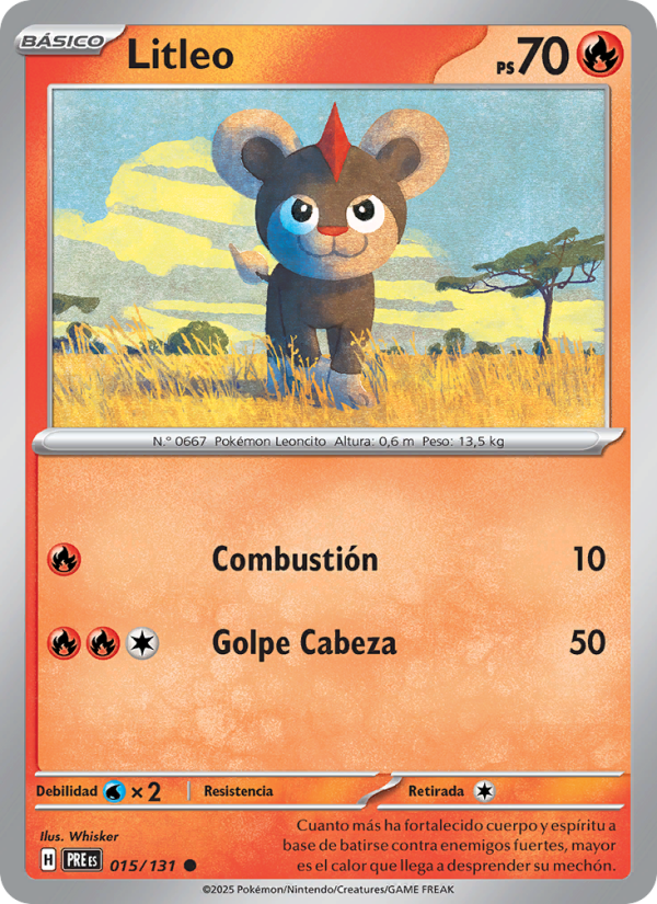 Litleo 015 — Prismatische Entwicklungen (Spanish Pokémon TCG card)
