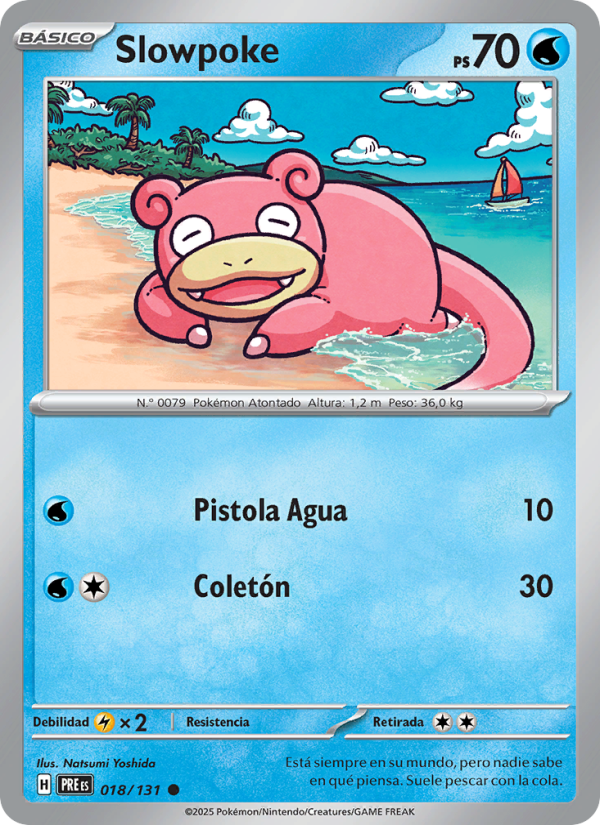 Slowpoke 018 — Prismatische Entwicklungen (Spanish Pokémon TCG card)
