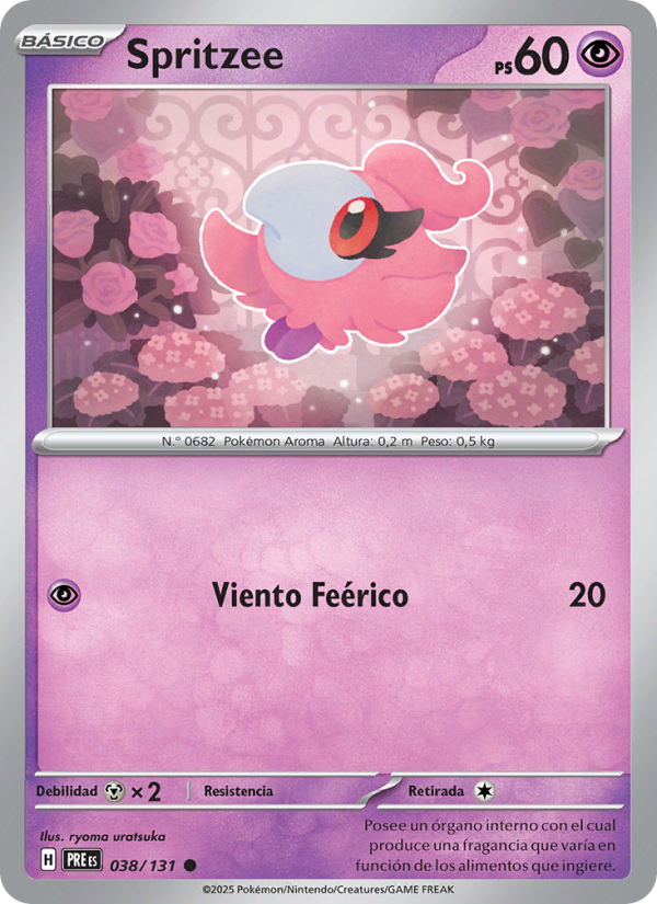 Spritzee 038 — Prismatische Entwicklungen (Spanish Pokémon TCG card)