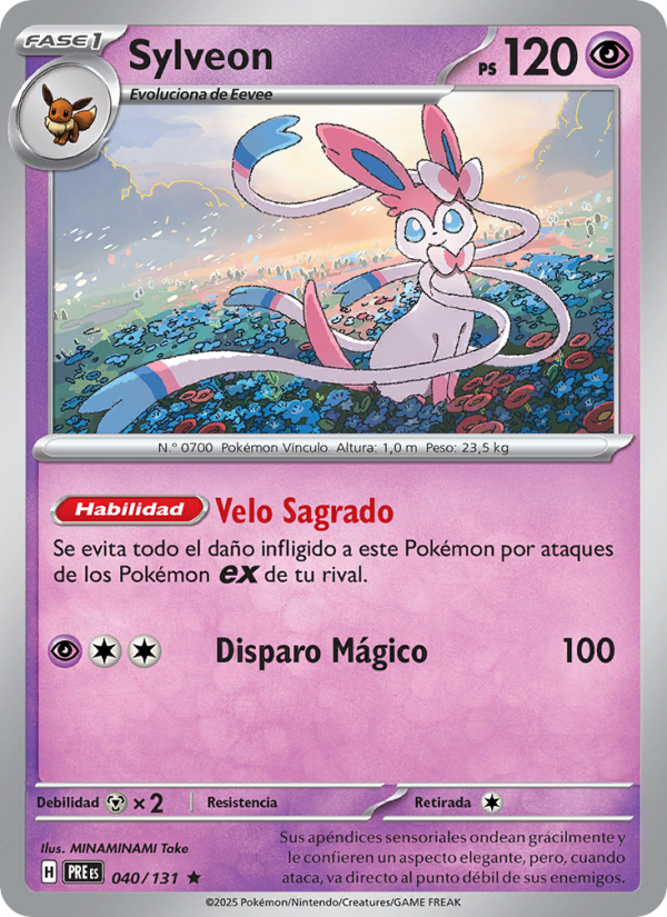 Sylveon 040 — Prismatische Entwicklungen (Spanish Pokémon TCG card)