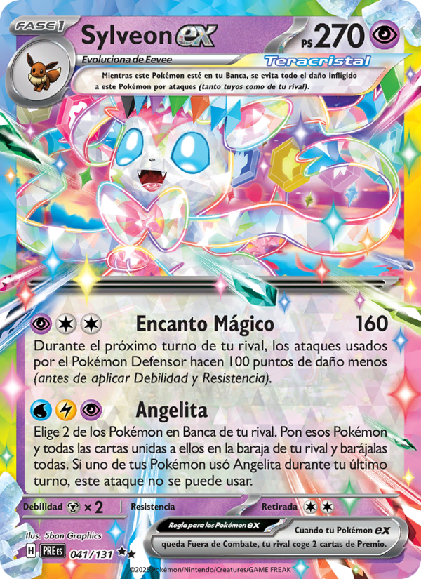 Sylveon ex 041 — Prismatische Entwicklungen (Spanish Pokémon TCG card)