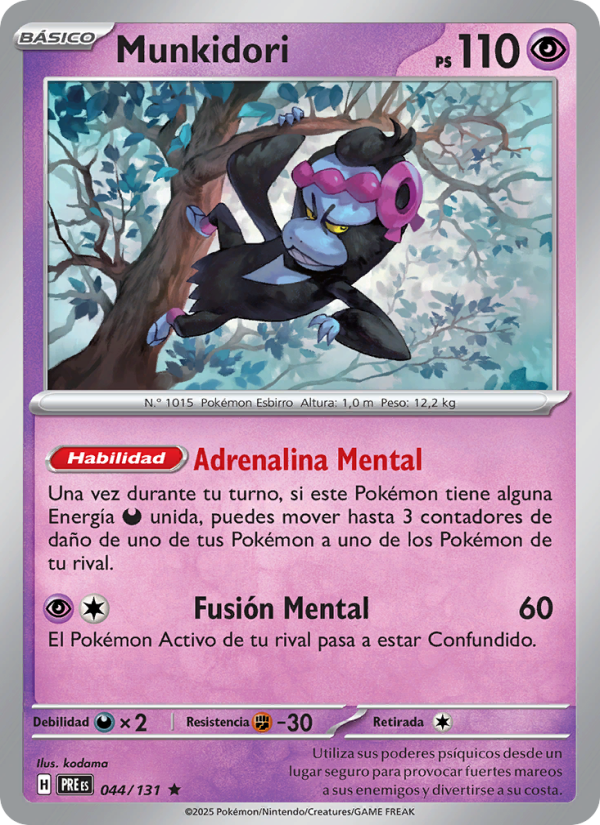 Munkidori 044 — Prismatische Entwicklungen (Spanish Pokémon TCG card)