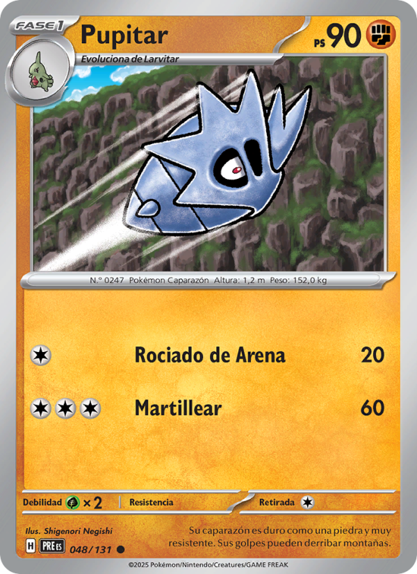 Pupitar 048 — Prismatische Entwicklungen (Spanish Pokémon TCG card)