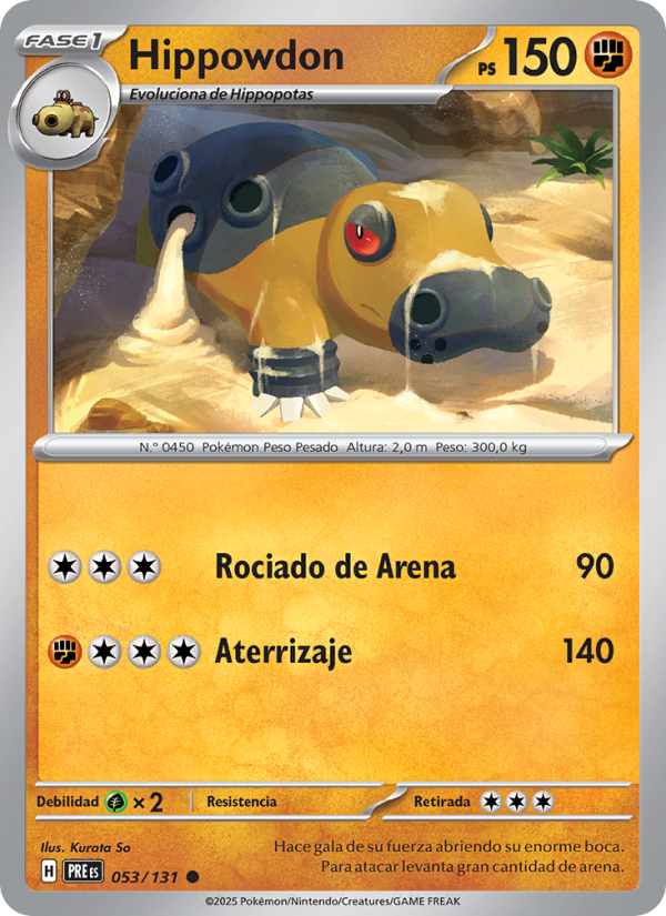 Hippowdon 053 — Prismatische Entwicklungen (Spanish Pokémon TCG card)