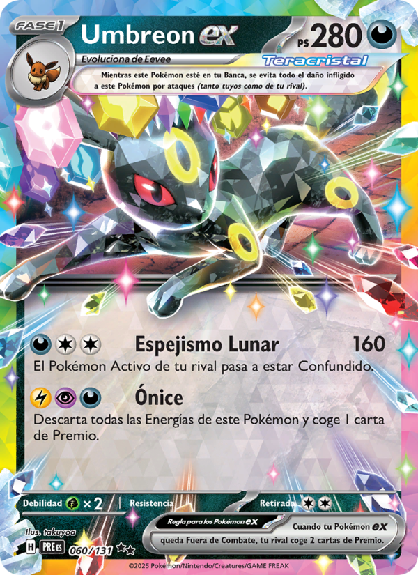 Umbreon ex 060 — Prismatische Entwicklungen (Spanish Pokémon TCG card)