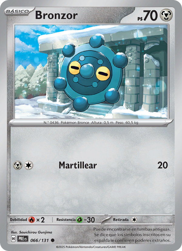 Bronzor 066 — Prismatische Entwicklungen (Spanish Pokémon TCG card)