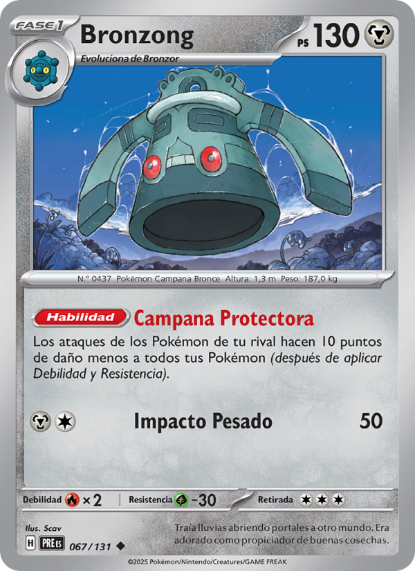 Bronzong 067 — Prismatische Entwicklungen (Spanish Pokémon TCG card)