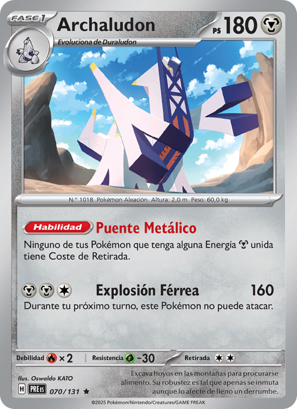 Archaludon 070 — Prismatische Entwicklungen (Spanish Pokémon TCG card)