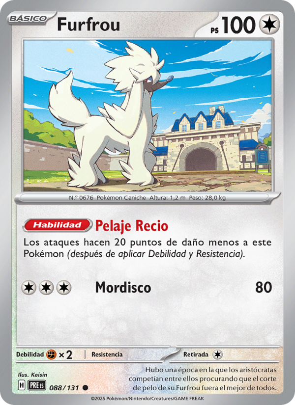 Furfrou 088 — Prismatische Entwicklungen (Spanish Pokémon TCG card)