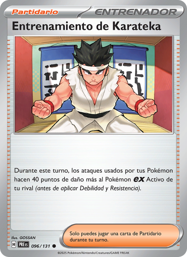 Entrenamiento de Karateka 096 — Prismatische Entwicklungen (Spanish Pokémon TCG card)