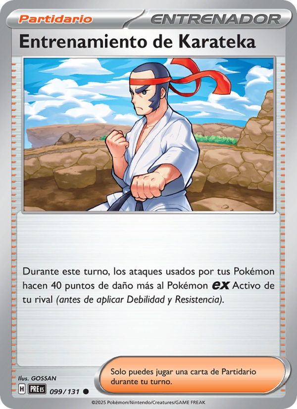 Entrenamiento de Karateka 099 — Prismatische Entwicklungen (Spanish Pokémon TCG card)