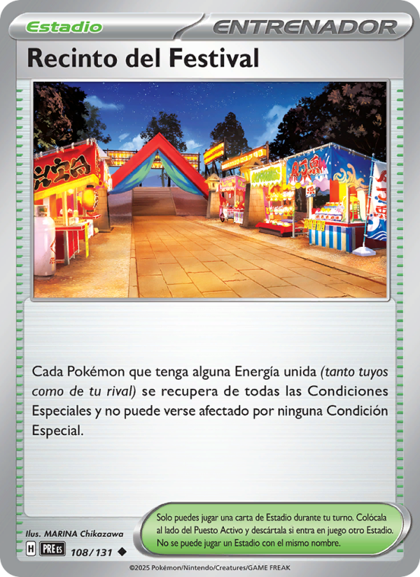Recinto del Festival 108 — Prismatische Entwicklungen (Spanish Pokémon TCG card)