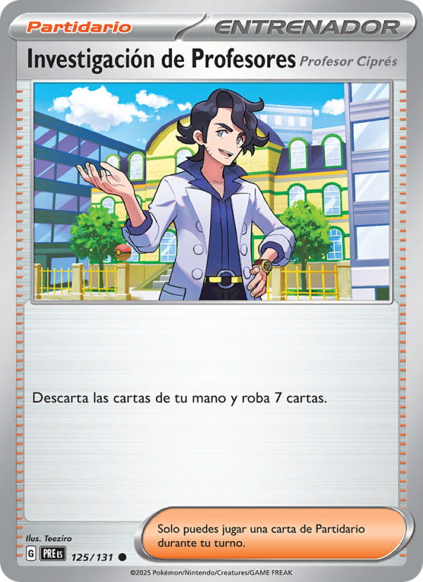 Investigación de Profesores 125 — Prismatische Entwicklungen (Spanish Pokémon TCG card)