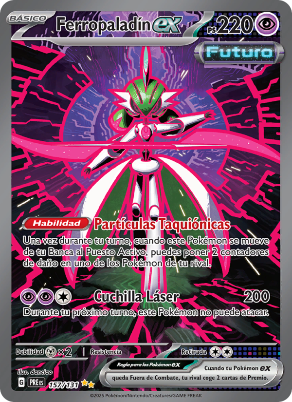 Ferropaladín ex 157 — Prismatische Entwicklungen (Spanish Pokémon TCG card)