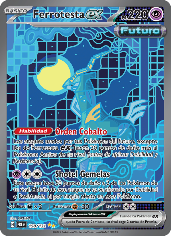 Ferrotesta ex 158 — Prismatische Entwicklungen (Spanish Pokémon TCG card)