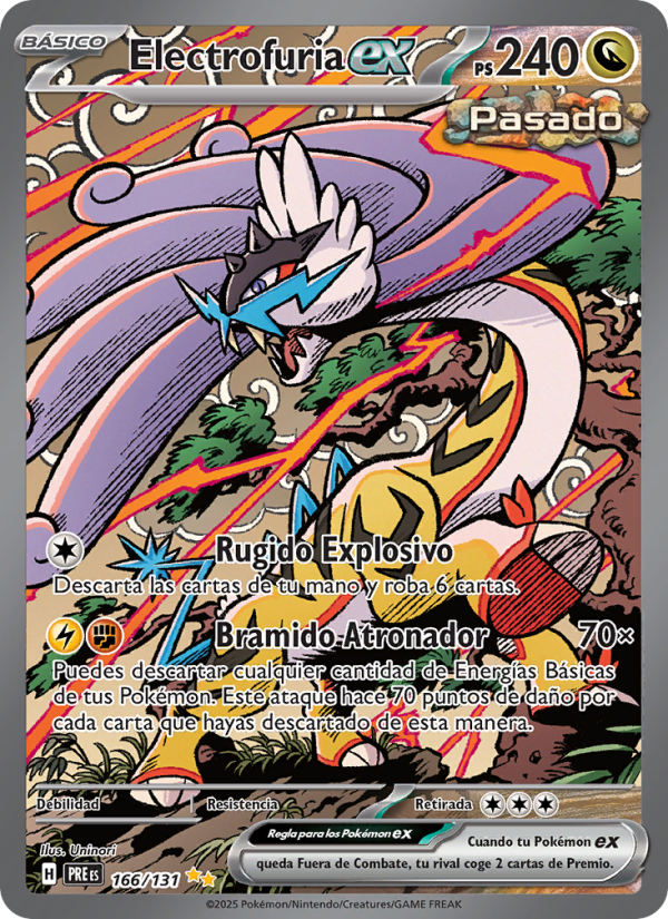 Electrofuria ex 166 — Prismatische Entwicklungen (Spanish Pokémon TCG card)