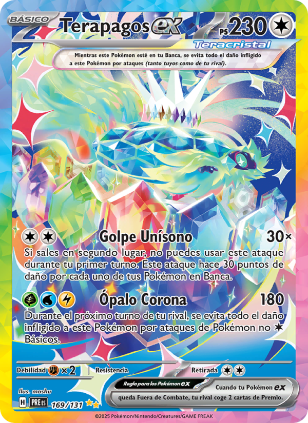 Terapagos ex 169 — Prismatische Entwicklungen (Spanish Pokémon TCG card)