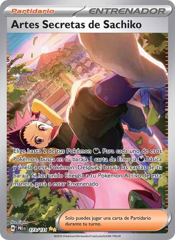 Artes Secretas de Sachiko 173 — Prismatische Entwicklungen (Spanish Pokémon TCG card)