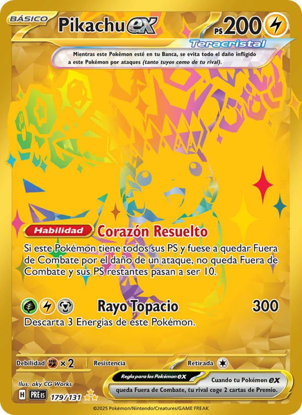 Pikachu ex 179 — Prismatische Entwicklungen (Spanish Pokémon TCG card)