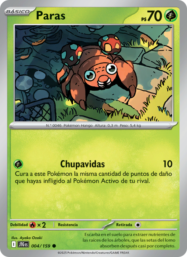 Paras 004 — Journey Together (Spanish Pokémon TCG card)