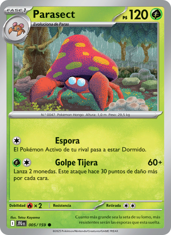 Parasect 005 — Journey Together (Spanish Pokémon TCG card)