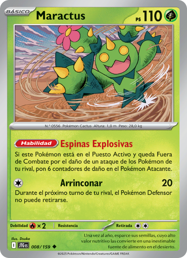 Maractus 008 — Journey Together (Spanish Pokémon TCG card)