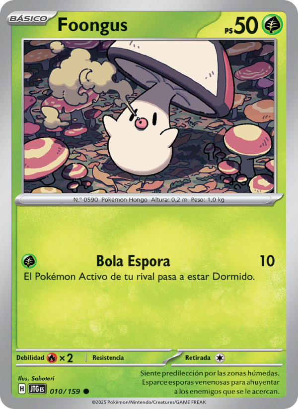 Foongus 010 — Journey Together (Spanish Pokémon TCG card)