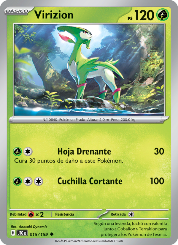 Virizion 015 — Journey Together (Spanish Pokémon TCG card)