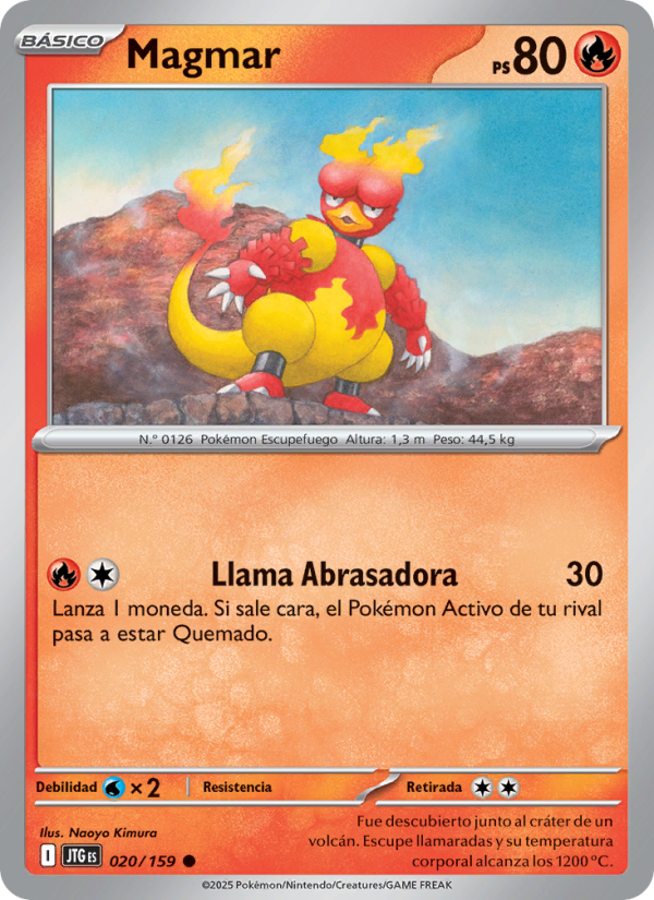 Magmar 020 — Journey Together (Spanish Pokémon TCG card)