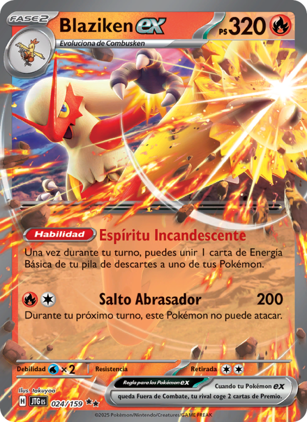 Blaziken ex 024 — Journey Together (Spanish Pokémon TCG card)
