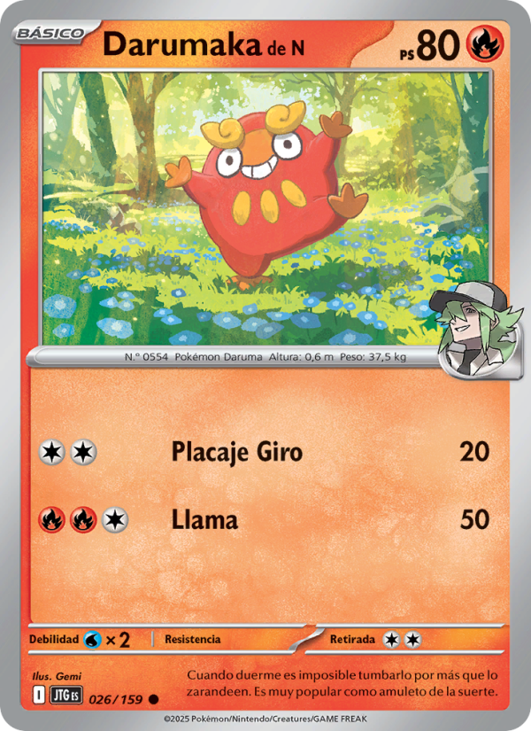 Darumaka de N 026 — Journey Together (Spanish Pokémon TCG card)
