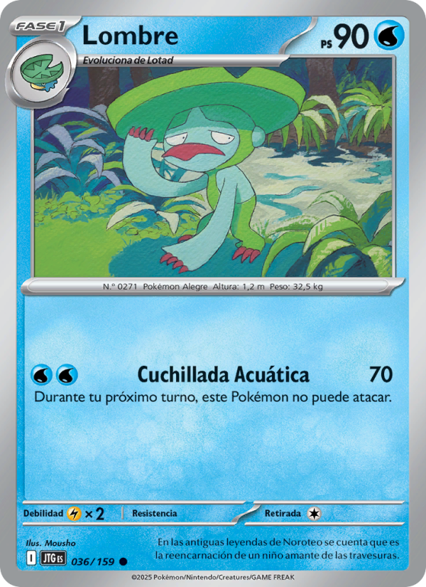 Lombre 036 — Journey Together (Spanish Pokémon TCG card)