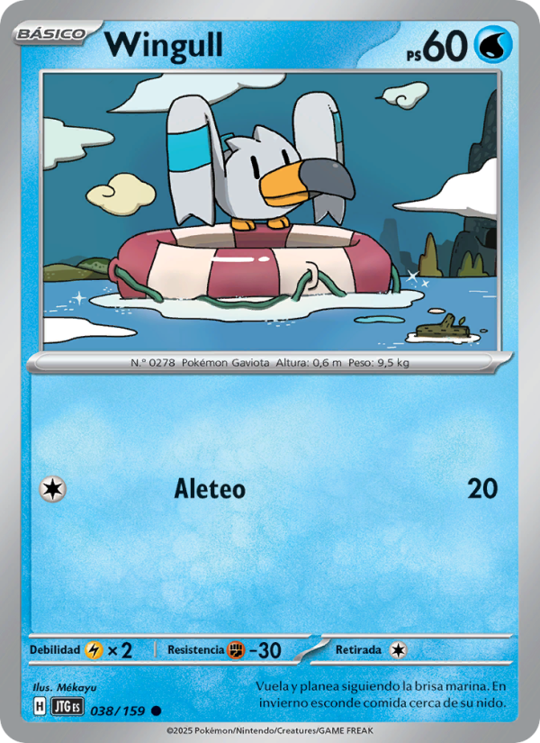 Wingull 038 — Journey Together (Spanish Pokémon TCG card)