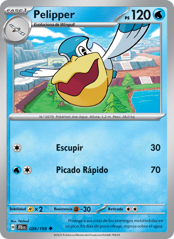 Pelipper 039 — Journey Together (Spanish Pokémon TCG card)