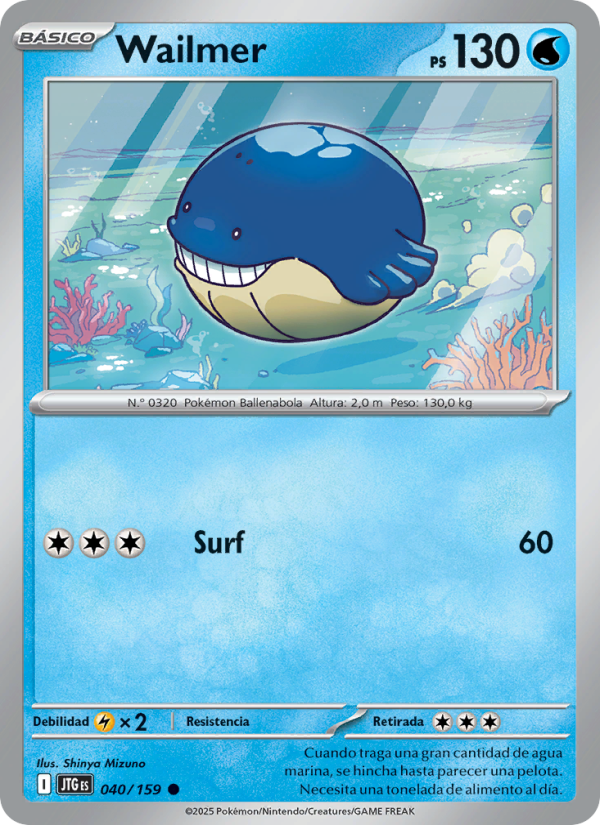 Wailmer 040 — Journey Together (Spanish Pokémon TCG card)
