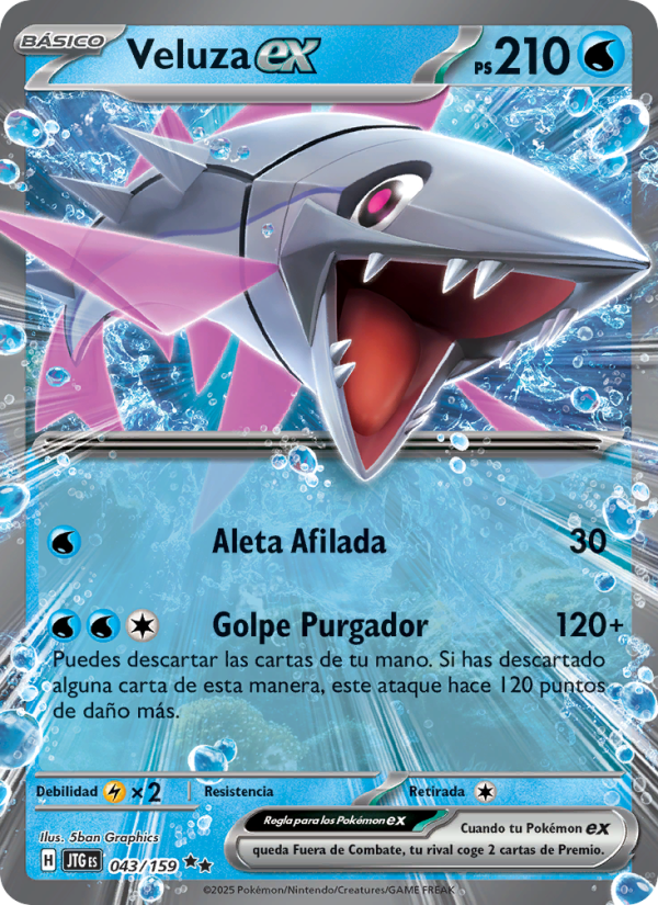 Veluza ex 043 — Journey Together (Spanish Pokémon TCG card)
