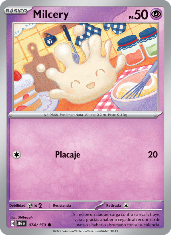 Milcery 074 — Journey Together (Spanish Pokémon TCG card)