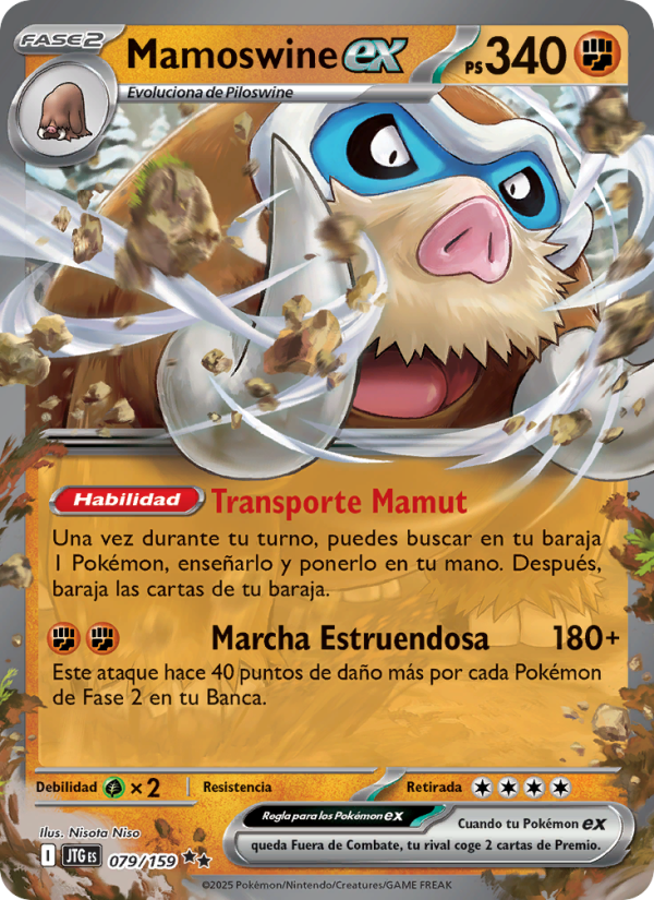 Mamoswine ex 079 — Journey Together (Spanish Pokémon TCG card)