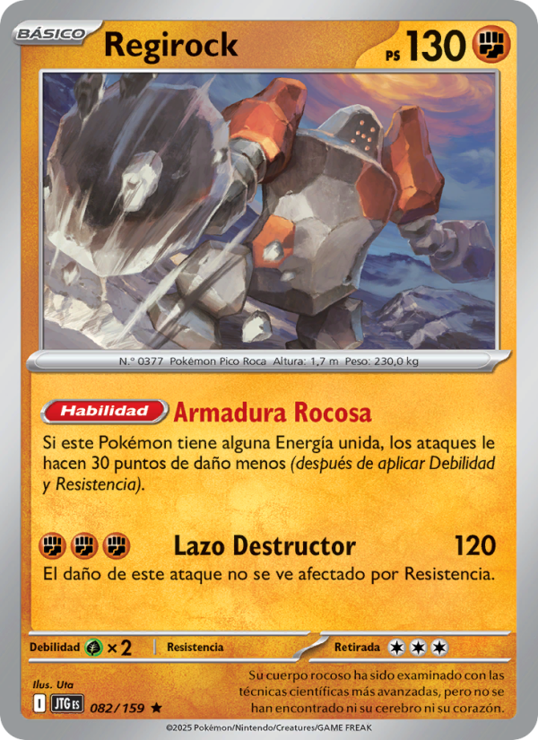 Regirock 082 — Journey Together (Spanish Pokémon TCG card)