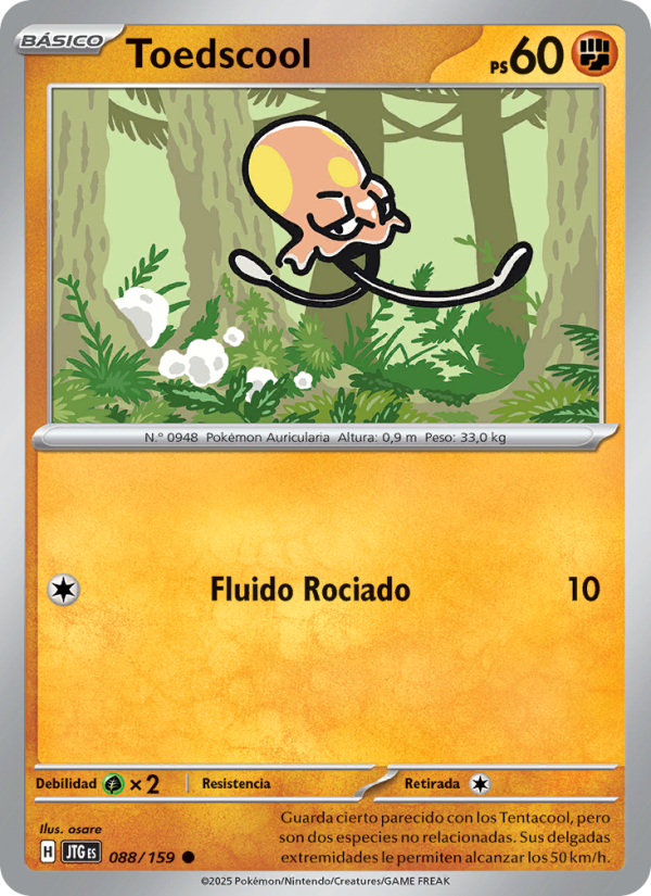 Toedscool 088 — Journey Together (Spanish Pokémon TCG card)