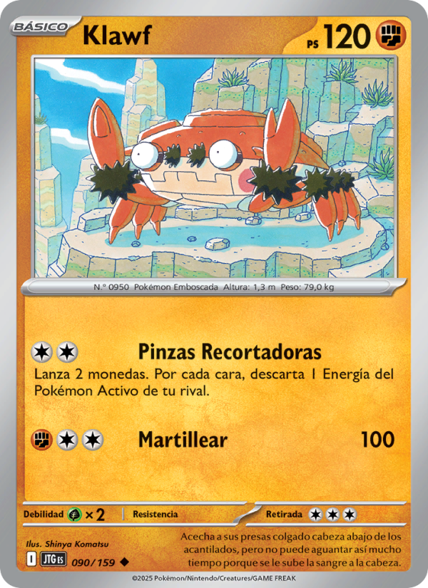 Klawf 090 — Journey Together (Spanish Pokémon TCG card)