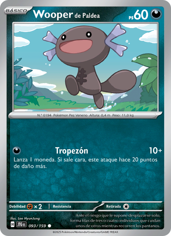 Wooper de Paldea 093 — Journey Together (Spanish Pokémon TCG card)
