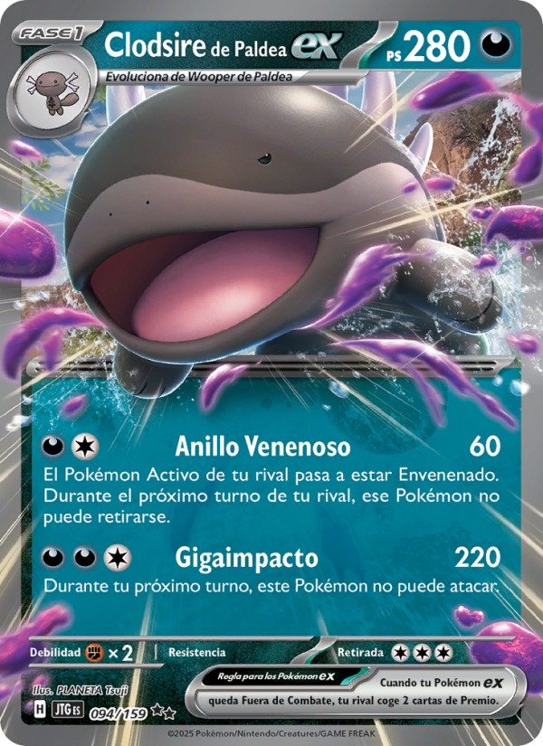 Clodsire de Paldea ex 094 — Journey Together (Spanish Pokémon TCG card)