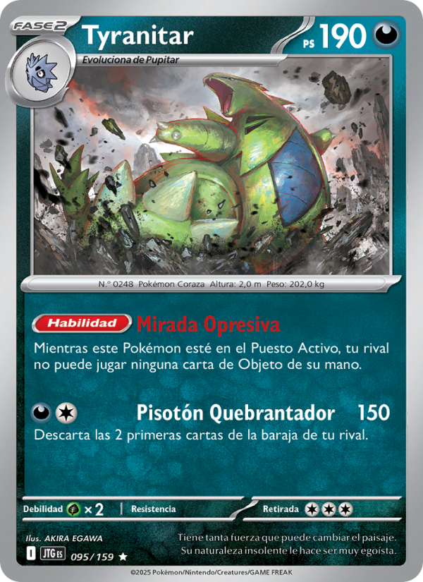 Tyranitar 095 — Journey Together (Spanish Pokémon TCG card)
