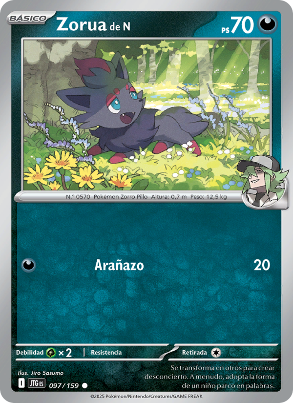 Zorua de N 097 — Journey Together (Spanish Pokémon TCG card)