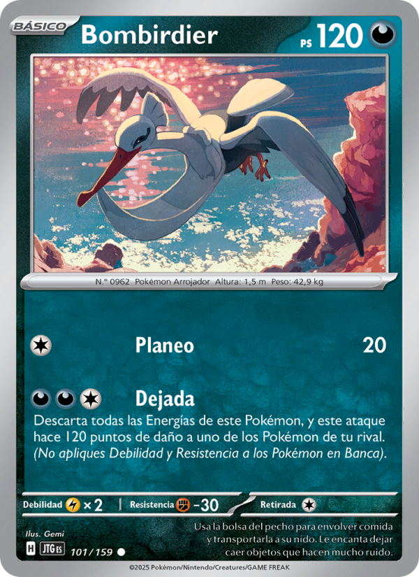 Bombirdier 101 — Journey Together (Spanish Pokémon TCG card)