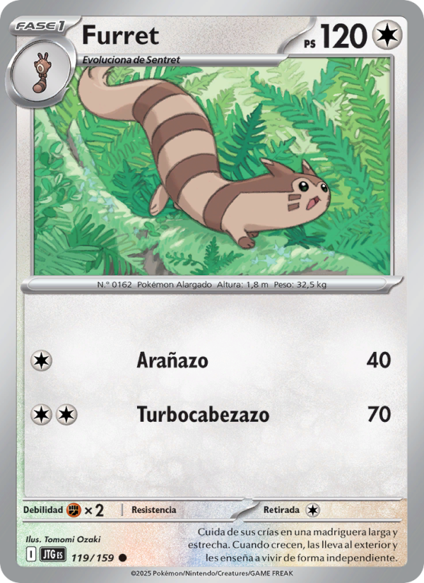 Furret 119 — Journey Together (Spanish Pokémon TCG card)