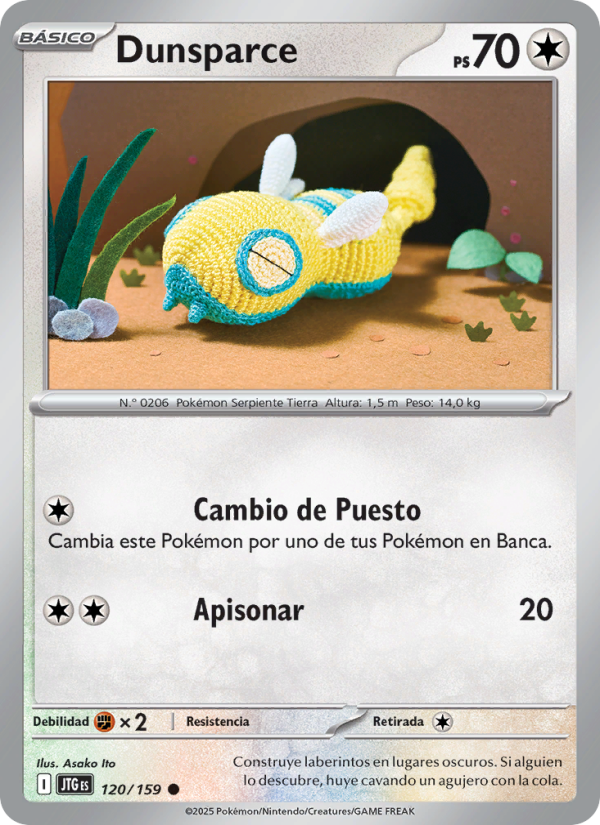 Dunsparce 120 — Journey Together (Spanish Pokémon TCG card)